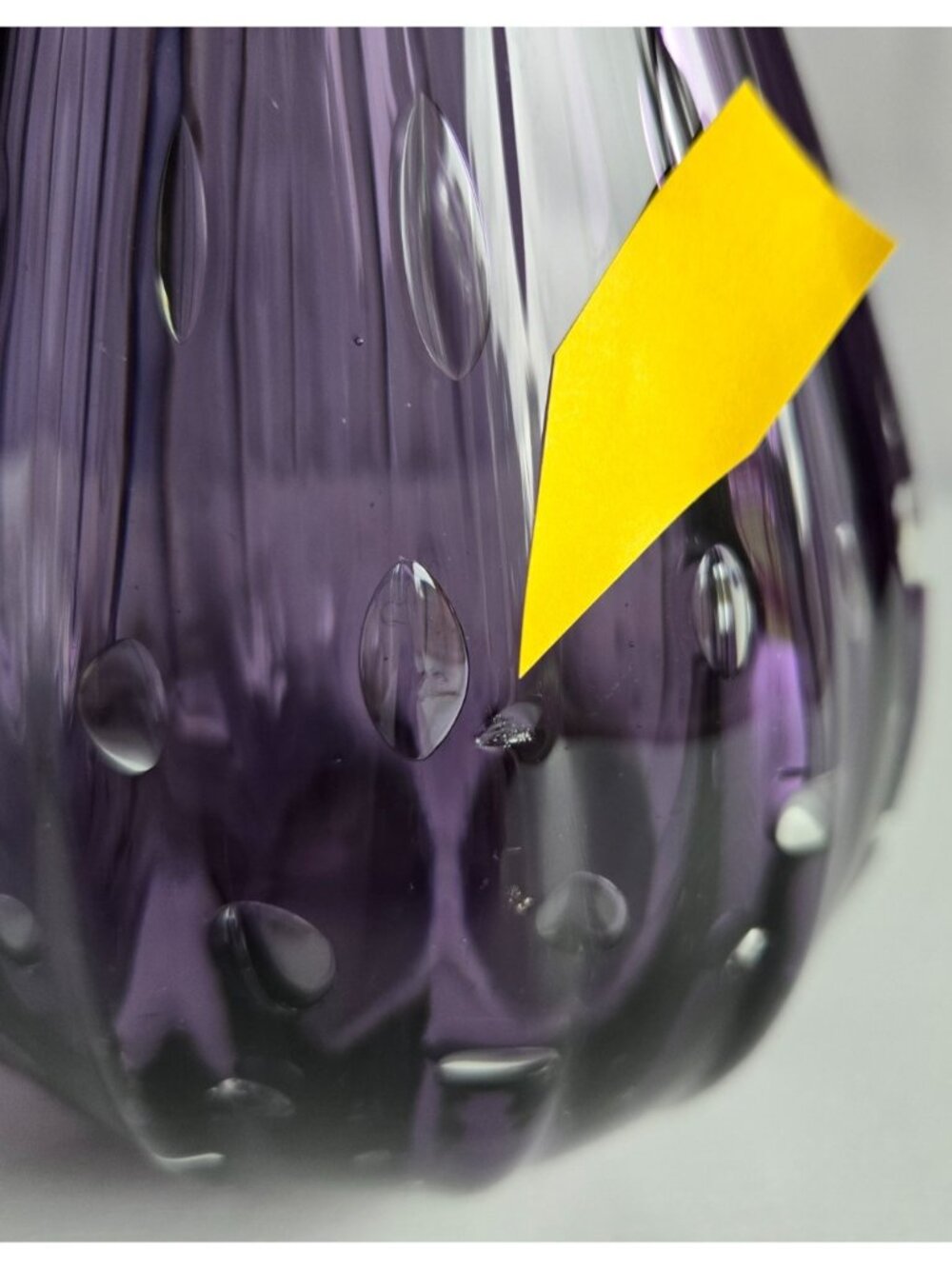 VTG Murano Italy Blown Glass Amethyst Vase Swirl & Controlled Bubbles 10.25 inch - Picture 9 of 9